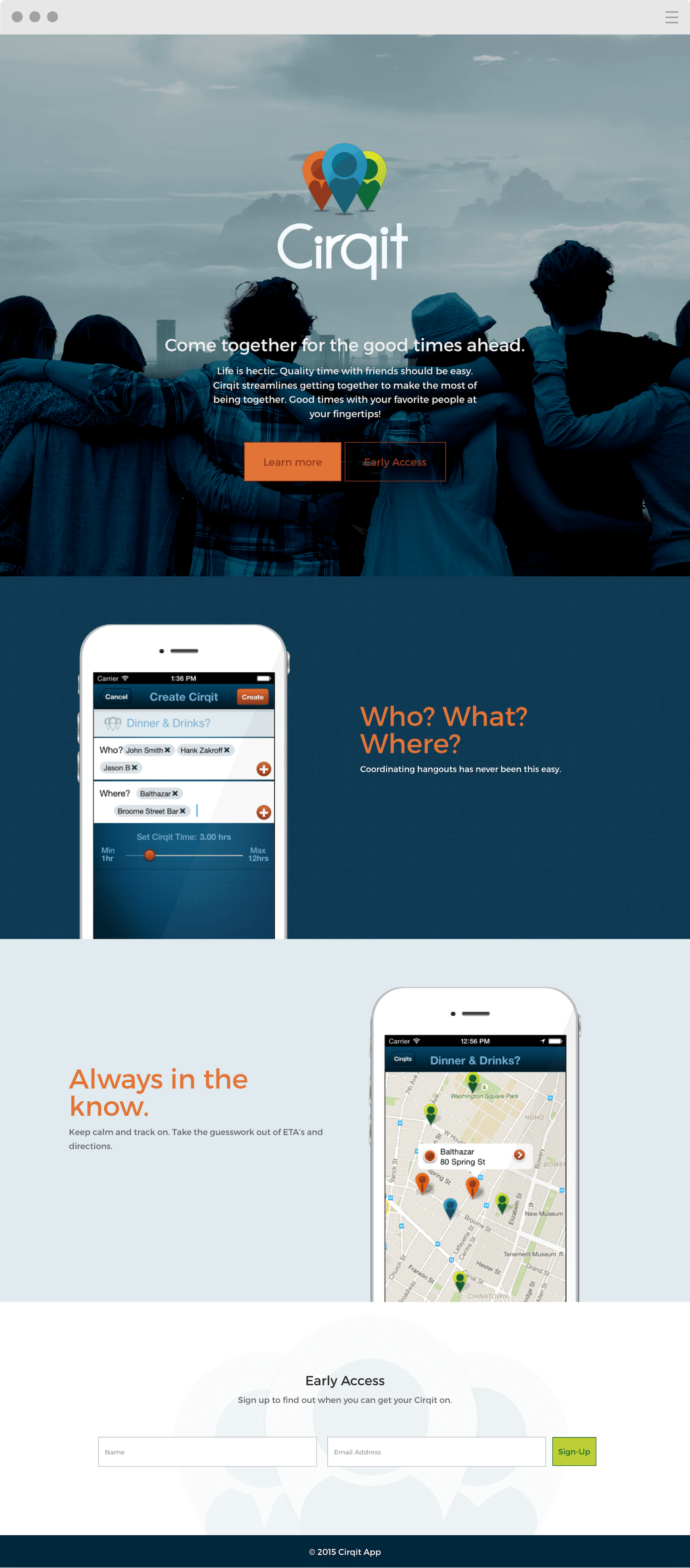 cirqit landing page design